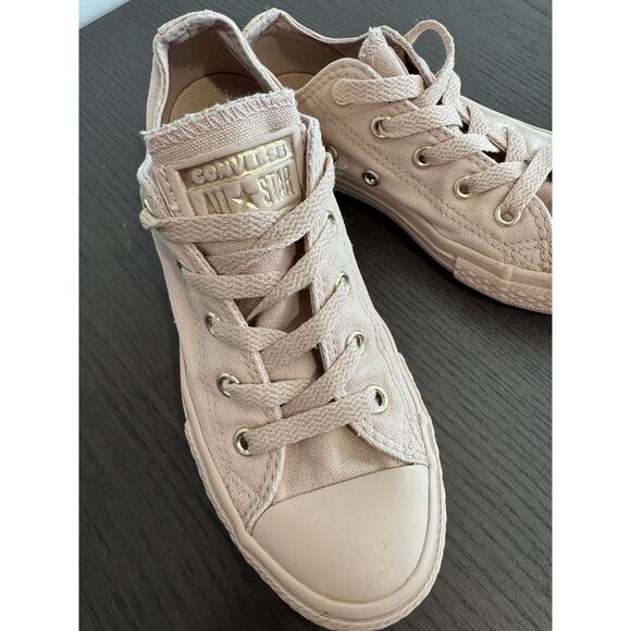 Converse Chuck Taylor All Star Low Pink Rose Gold Accents Girls Size 1 Shoes - Picture 6 of 6
